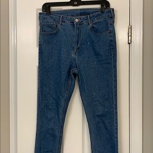 H&M crystal studded skinny jeans